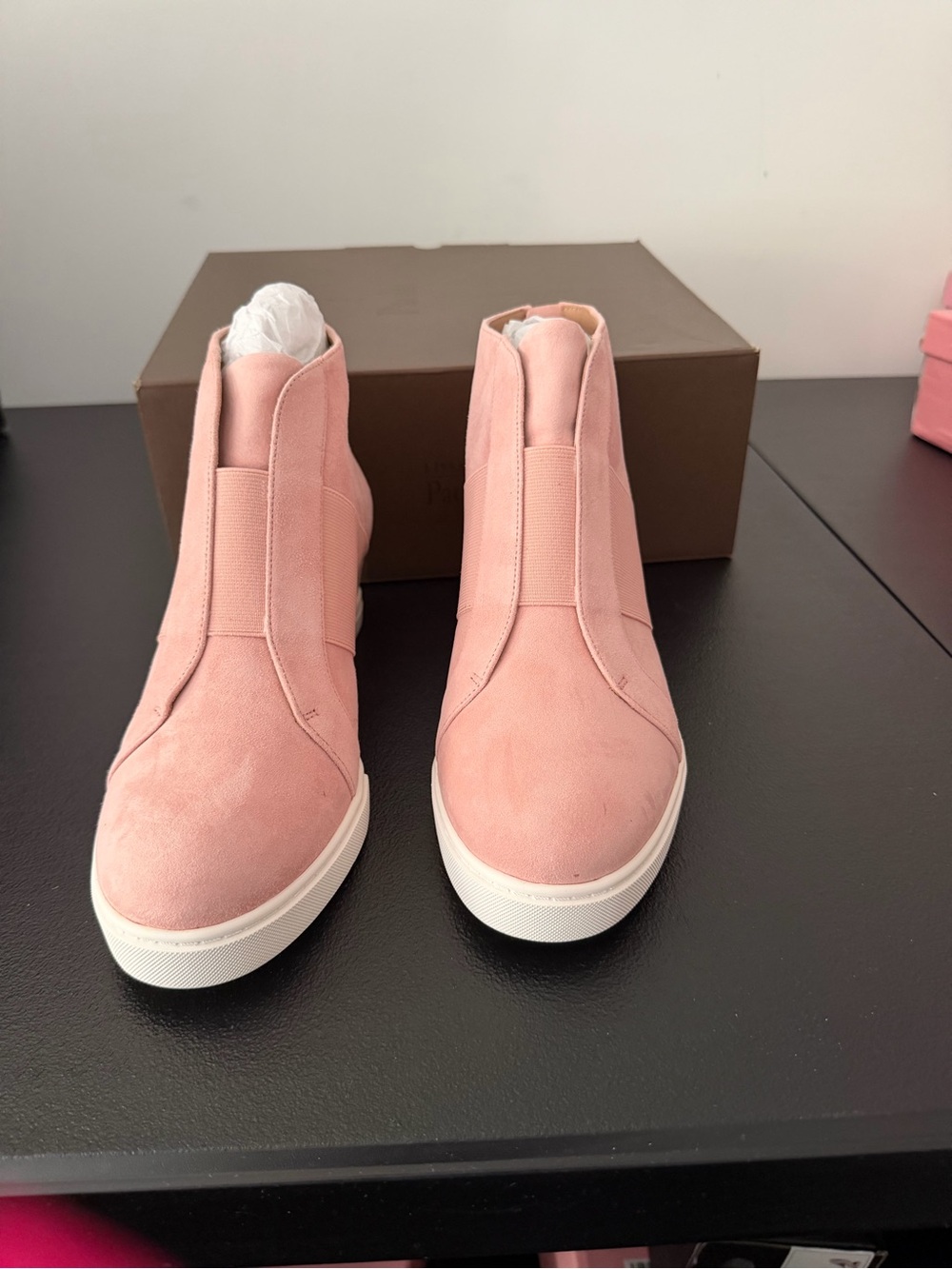 Paolo Pink Suede Slip-On Ankle Sneakers